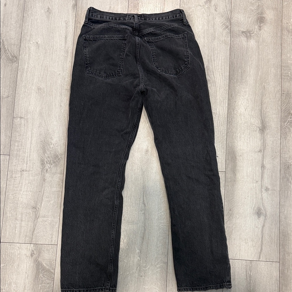 Agolde 90s Pinch Distressed  Black Straight Jeans - Picture 4 of 4